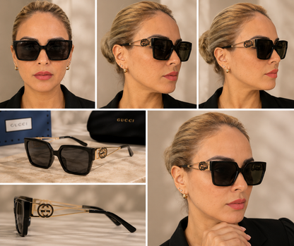 Fashion Designer-Inspired Metal Frame Sunglasses