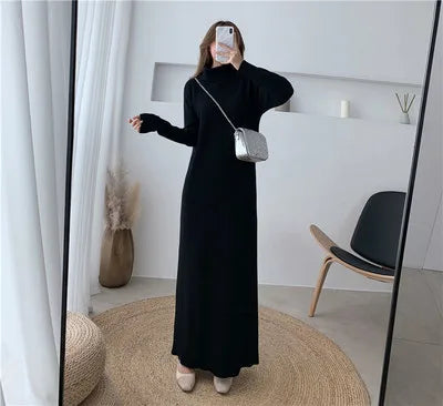 Extra Long Knit Sweater Dress