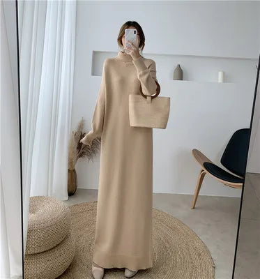 Extra Long Knit Sweater Dress