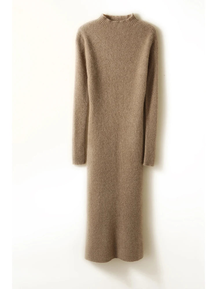Merino Wool Knitted Sweater Dress