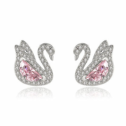 Swan Pink Crystal Earrings