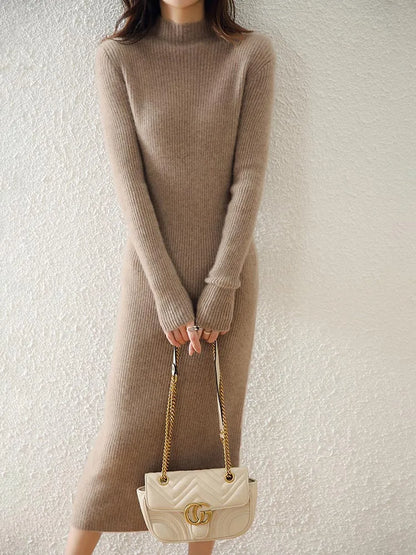 Merino Wool Knitted Sweater Dress