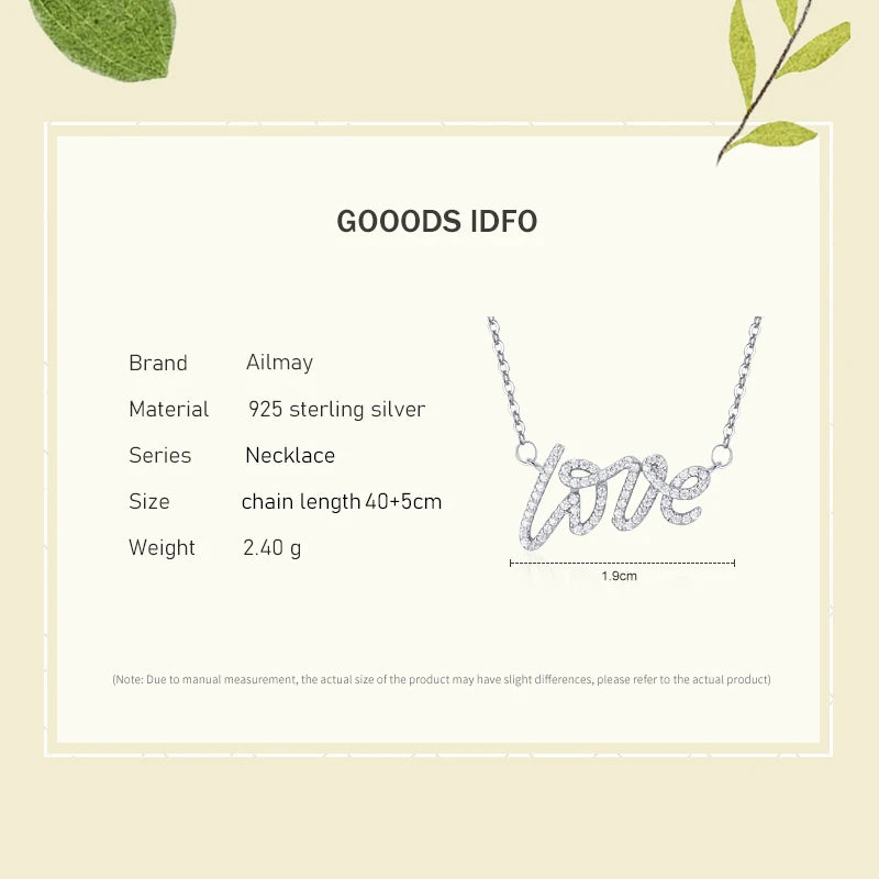 Sterling Silver Love Letter Necklace