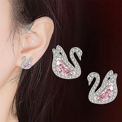 Swan Pink Crystal Earrings