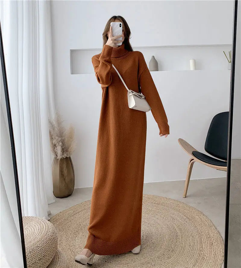 Extra Long Knit Sweater Dress