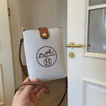 Hermès Style GWP Phone Holder Crossbody Bag – Canvas Mini Essentials Bag