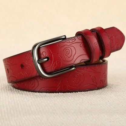 Floral Leather Belt