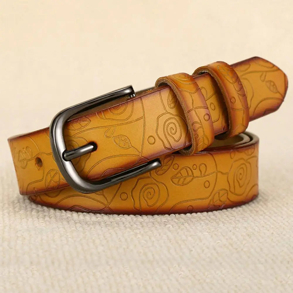 Floral Leather Belt