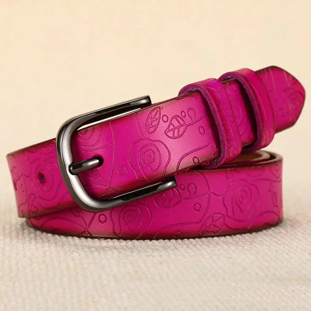 Floral Leather Belt