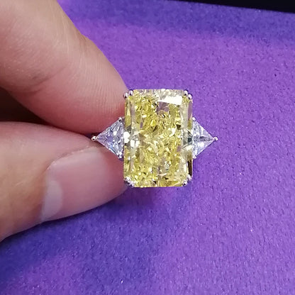 Sterling Silver Rectangle Zircon Ring