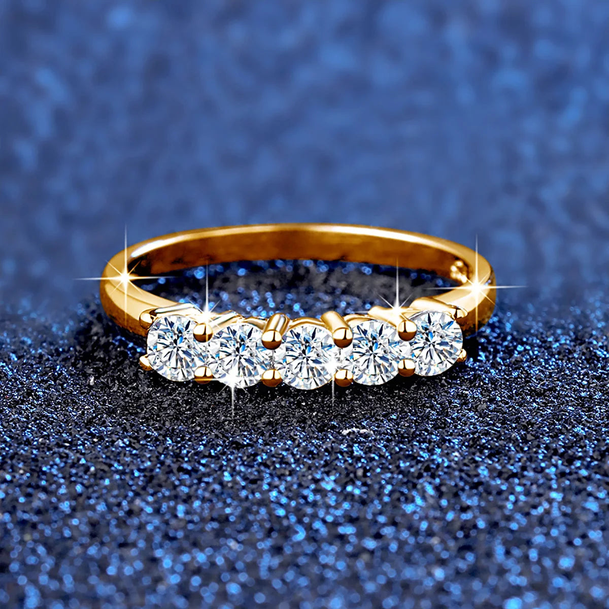 18K Gold Moissanite Ring