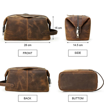 Men’s Leather Travel Toiletry Bag