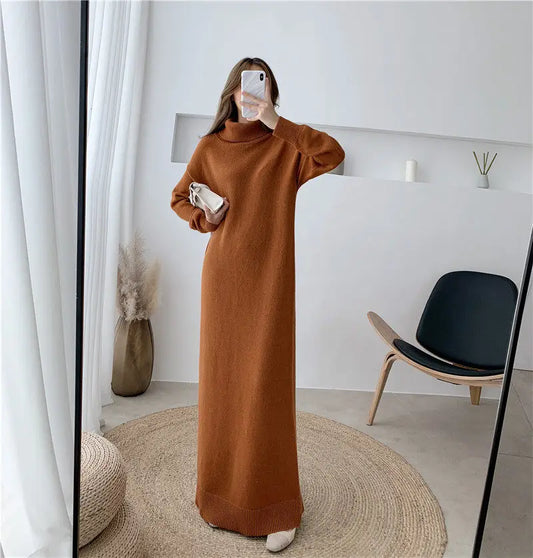 Extra Long Knit Sweater Dress