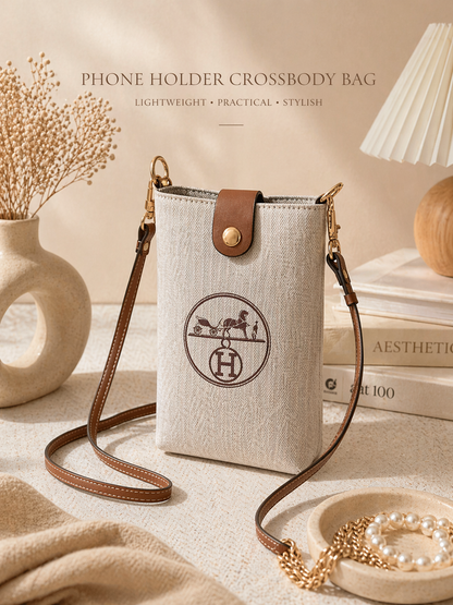 Hermès Style GWP Phone Holder Crossbody Bag – Canvas Mini Essentials Bag
