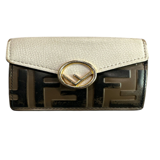 Fendi Vitello Liberty F zucca Compact Trifold Wallet - Clairely Amazing