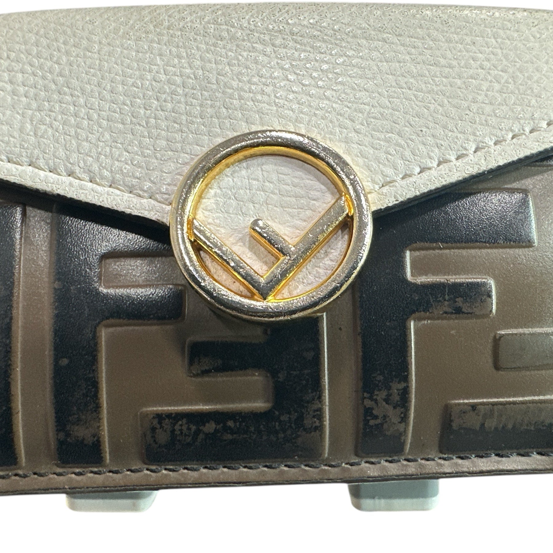 Fendi Vitello Liberty F zucca Compact Trifold Wallet - Clairely Amazing