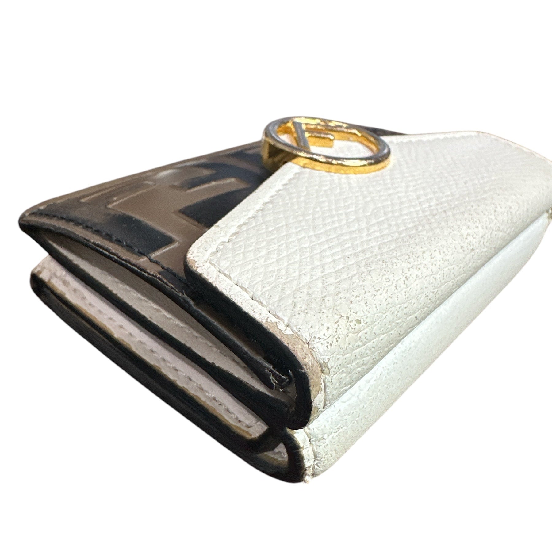 Fendi Vitello Liberty F zucca Compact Trifold Wallet - Clairely Amazing
