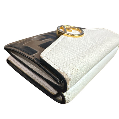 Fendi Vitello Liberty F zucca Compact Trifold Wallet - Clairely Amazing