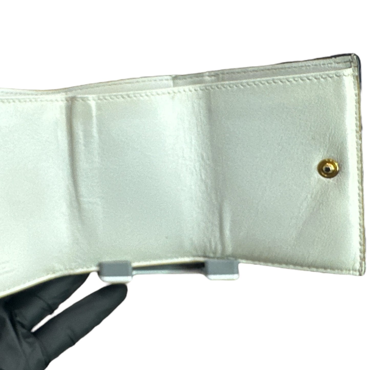 Fendi Vitello Liberty F zucca Compact Trifold Wallet - Clairely Amazing