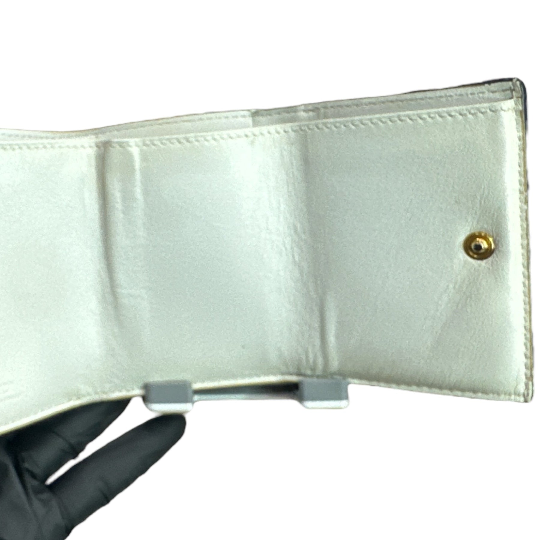 Fendi Vitello Liberty F zucca Compact Trifold Wallet - Clairely Amazing