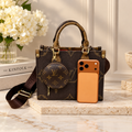 ✨Brown Two-Tone Structured Fashion Small Tote