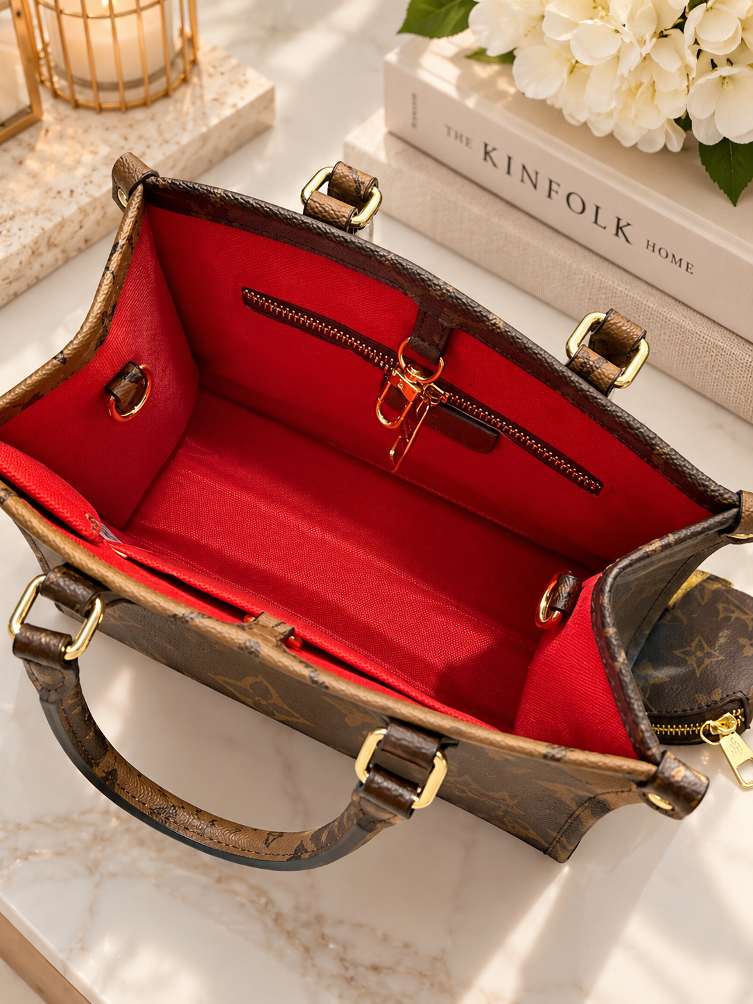 ✨Brown Two-Tone Structured Fashion Small Tote
