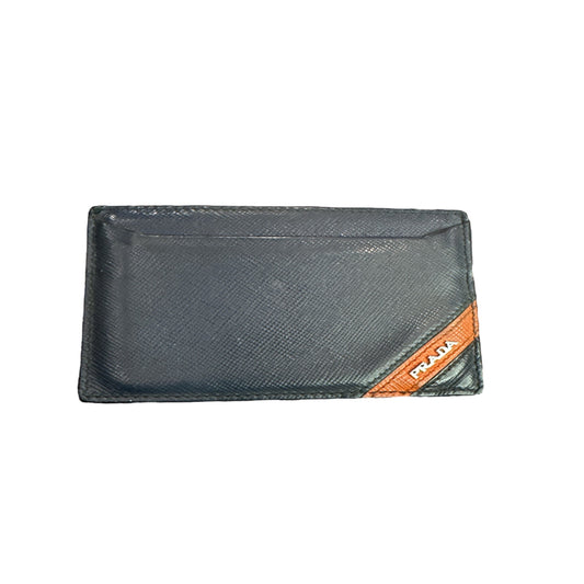 Prada Saffiano Navy Stripe Card Case - Clairely Amazing
