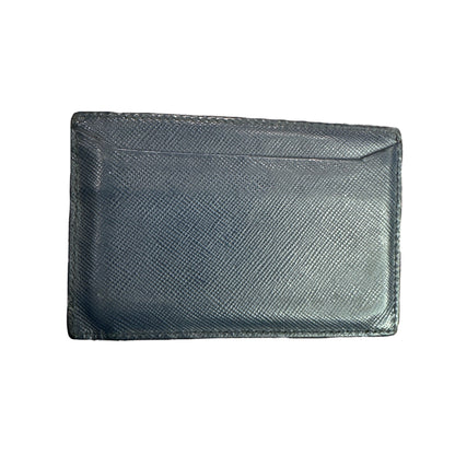 Prada Saffiano Navy Stripe Card Case - Clairely Amazing