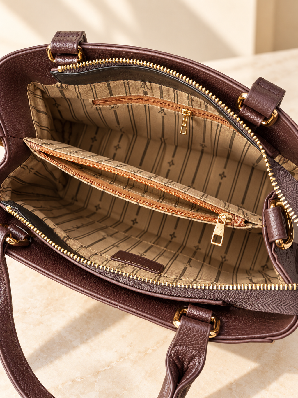 ✨ Structured Embossed Top Handle Tote – Multiple Colors