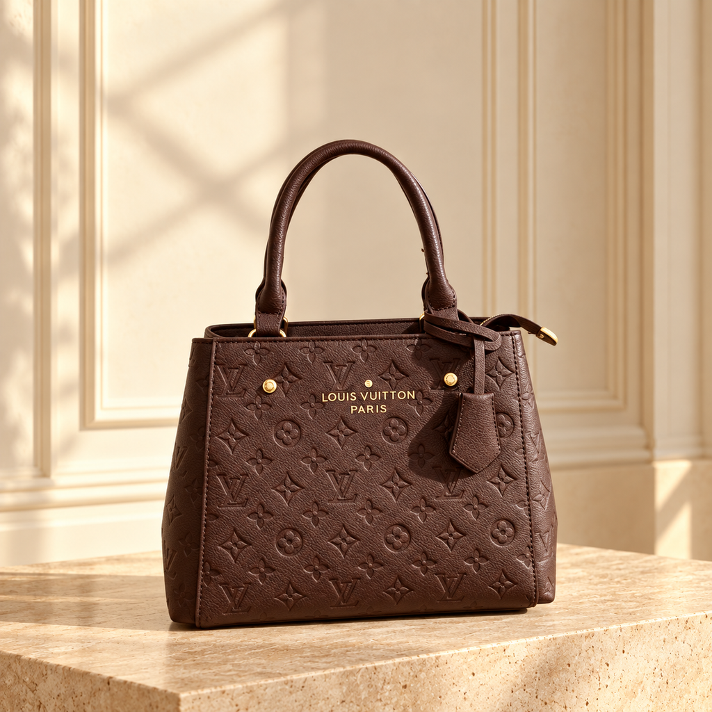 ✨ Structured Embossed Top Handle Tote – Multiple Colors