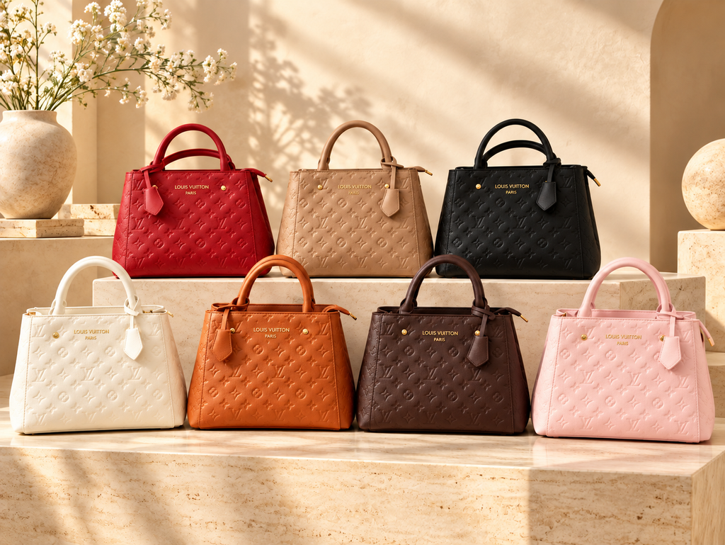 ✨ Structured Embossed Top Handle Tote – Multiple Colors