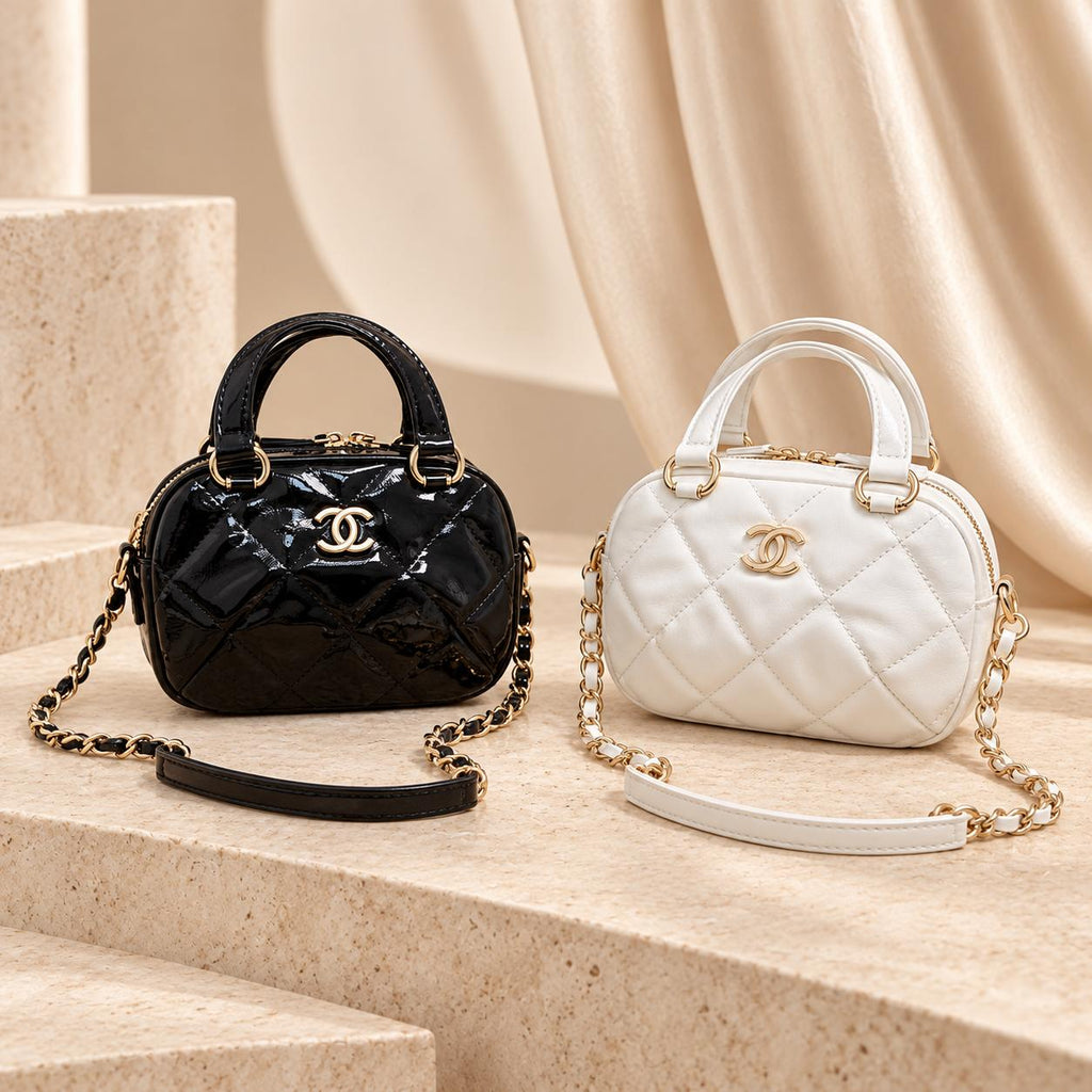 Glossy Quilted Mini Top Handle Bag - GWP