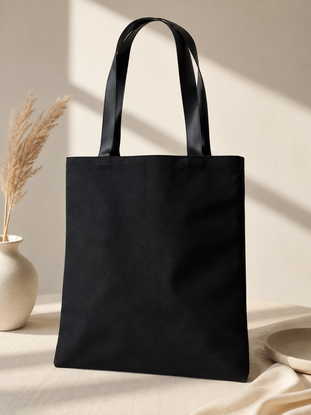 YSL Saint Laurent GWP Black Canvas Tote Bag – Gold Logo