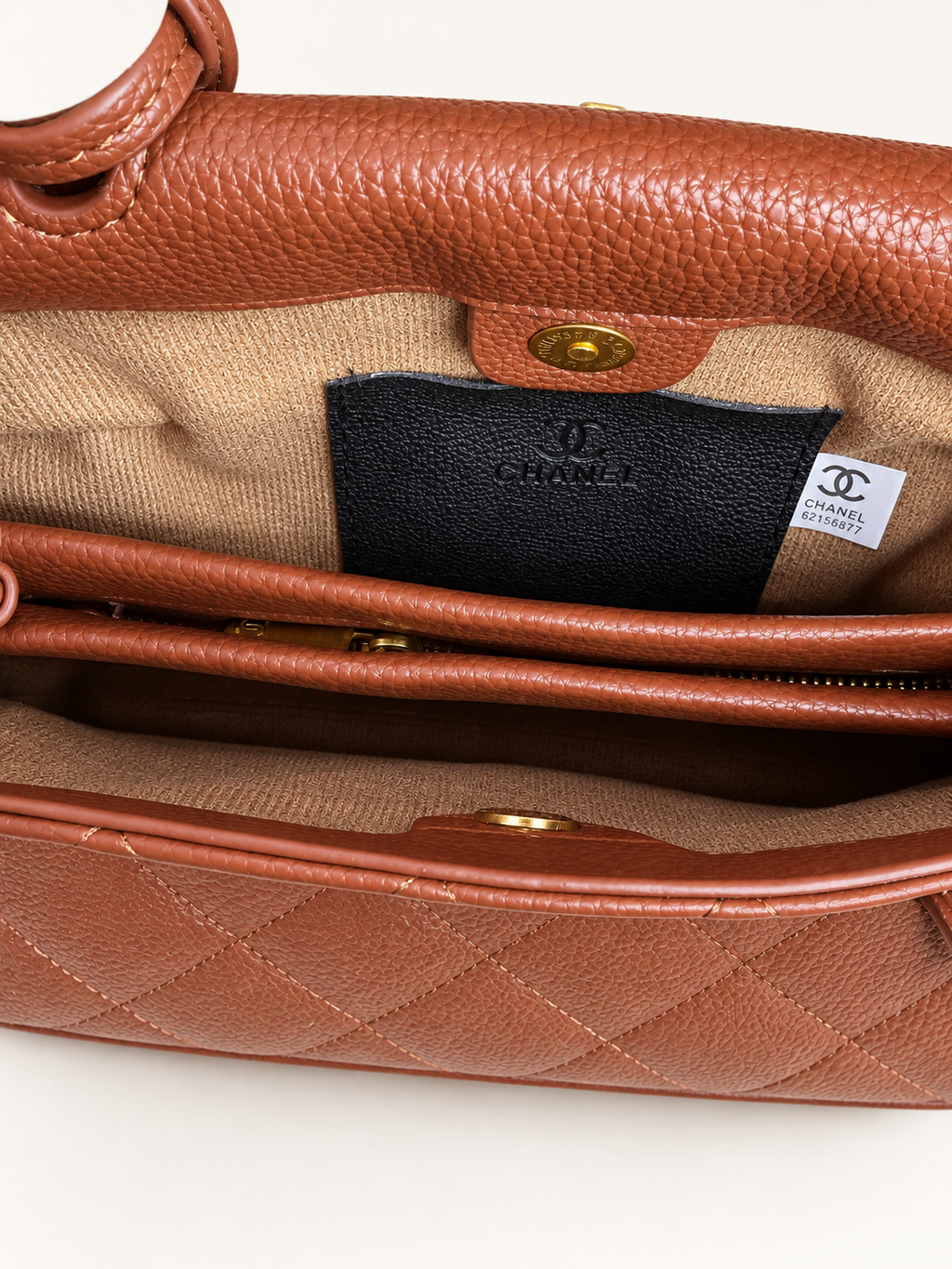 👑Brown Quilted East-West Fashion Handbag with Top Handles