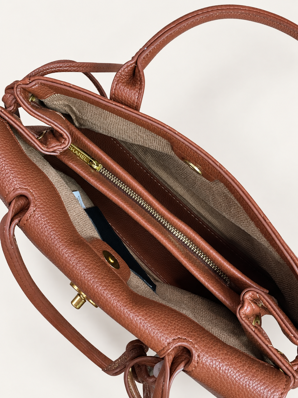 👑Brown Quilted East-West Fashion Handbag with Top Handles