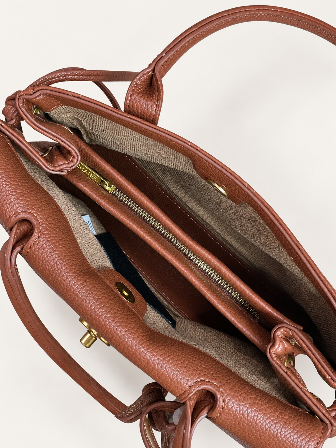👑Brown Quilted East-West Fashion Handbag with Top Handles