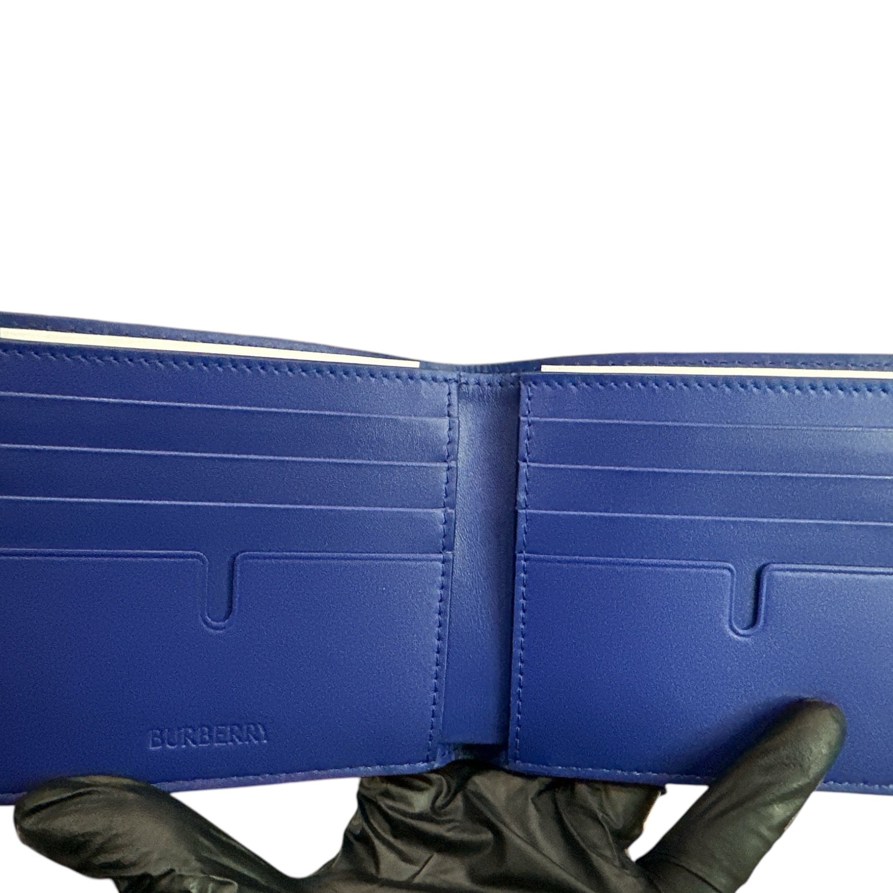 Burberry Equestrian bifold blue wallet - Clairely Amazing