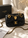 Chanel Beauté GWP VIP Black Quilted Heart Charm Crossbody Bag