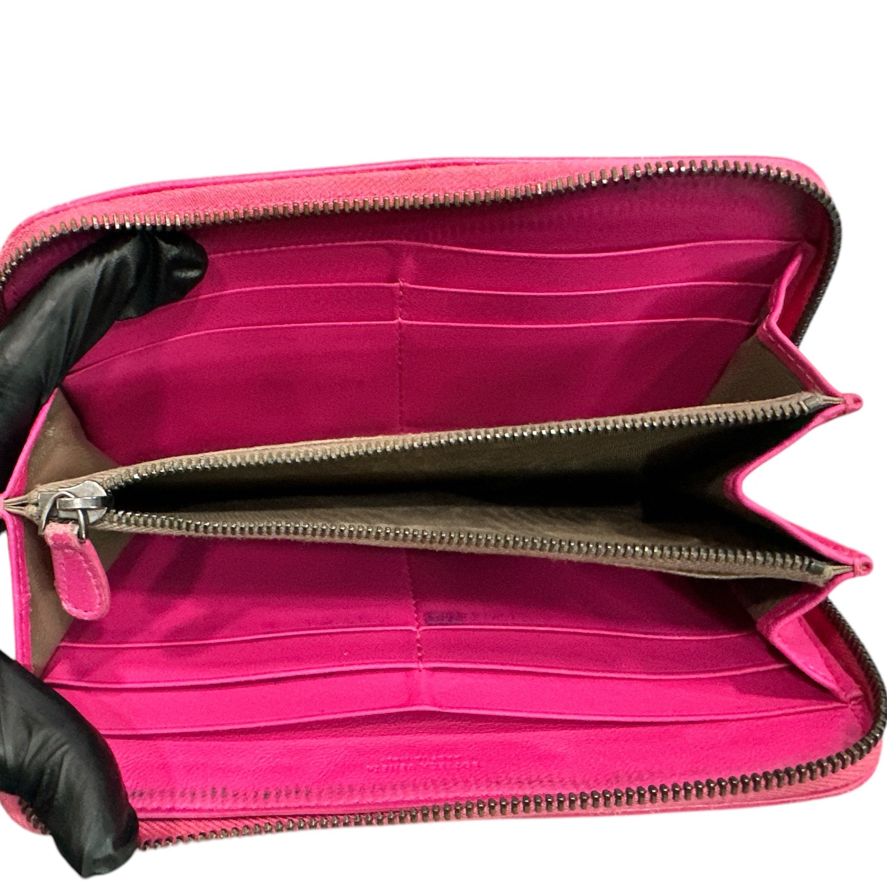 Bottega Veneta Pink Zippy Wallet - Clairely Amazing