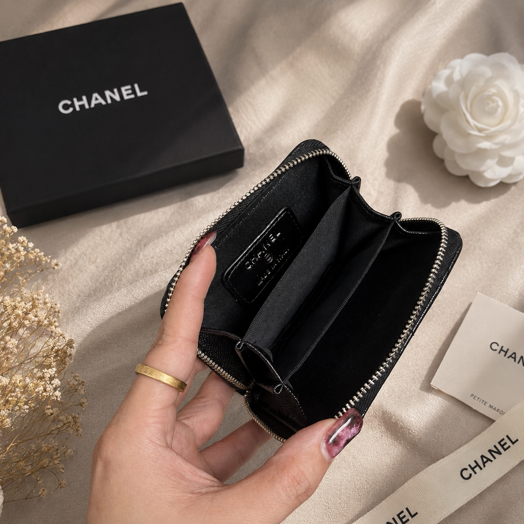 Chanel GWP Membership Exclusive Zip Wallet – Denim or Black Caviar Style