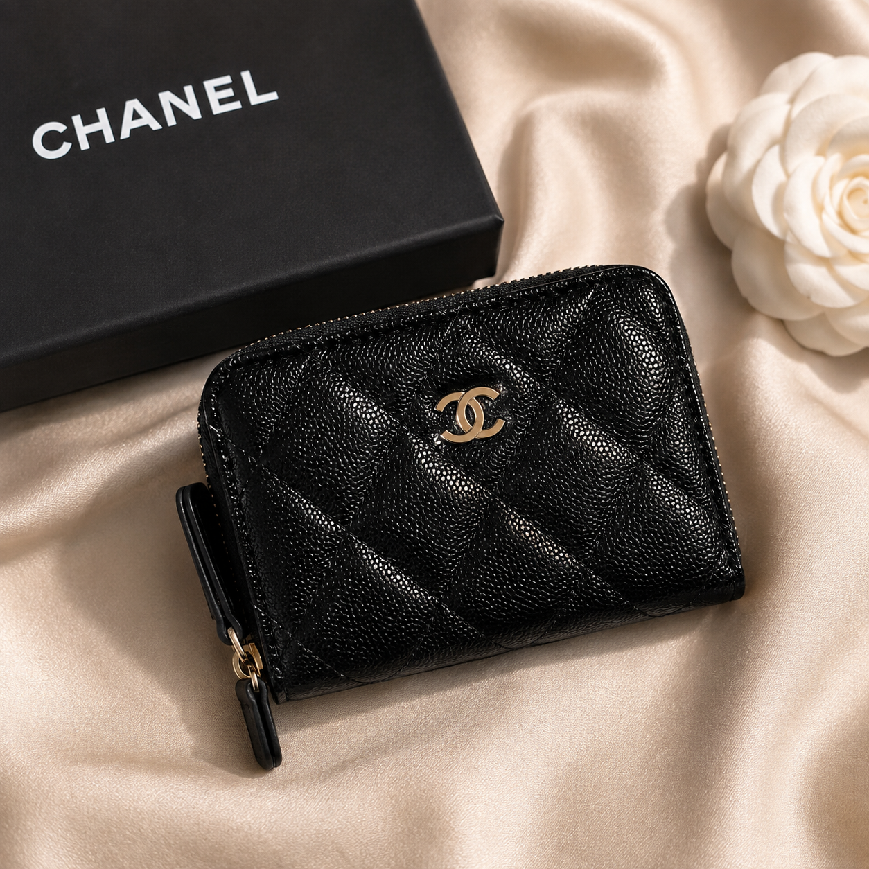 Chanel GWP Membership Exclusive Zip Wallet – Denim or Black Caviar Style