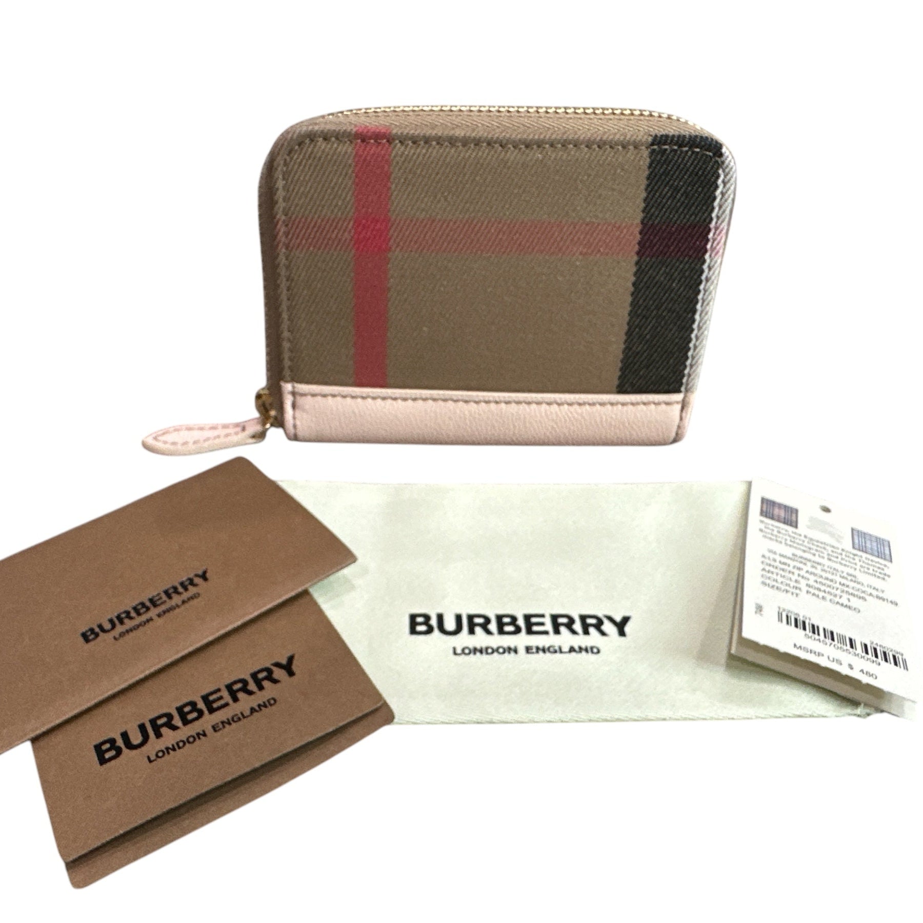 Burberry Pale Cameo Zip around compact Wallet - Clairely Amazing