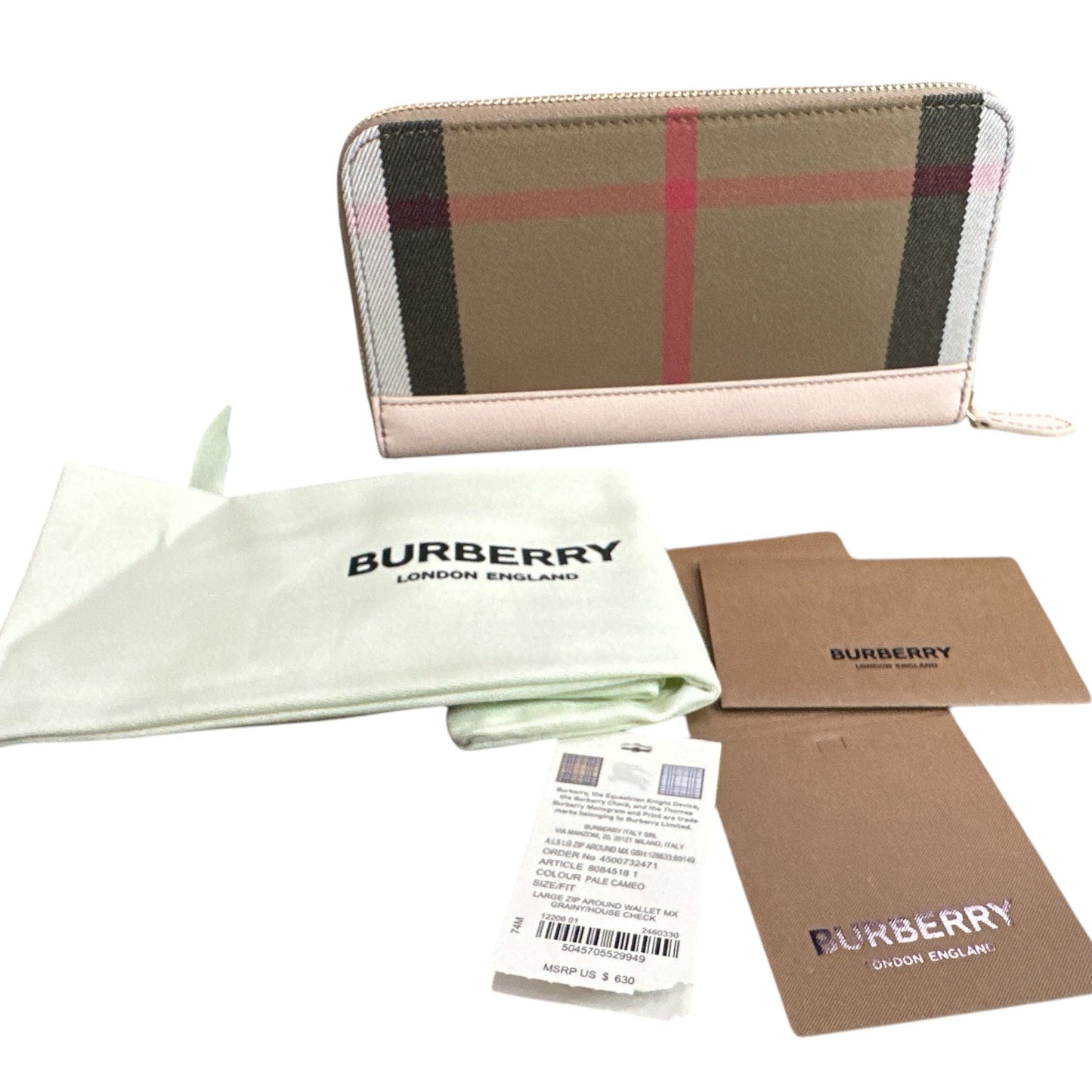 Burberry Large Check Zip Wallet - Clairely Amazing