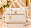 Quilted Top Handle Fashion Bag