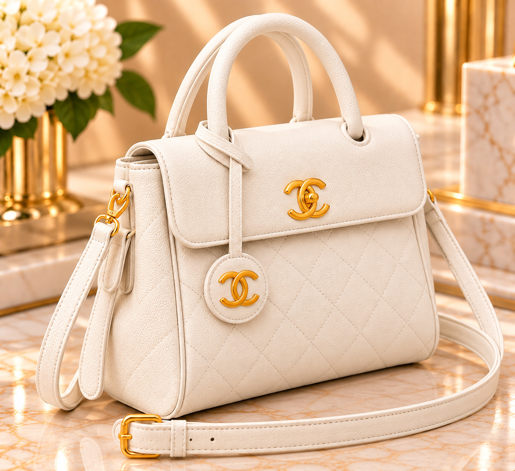 Quilted Top Handle Fashion Bag
