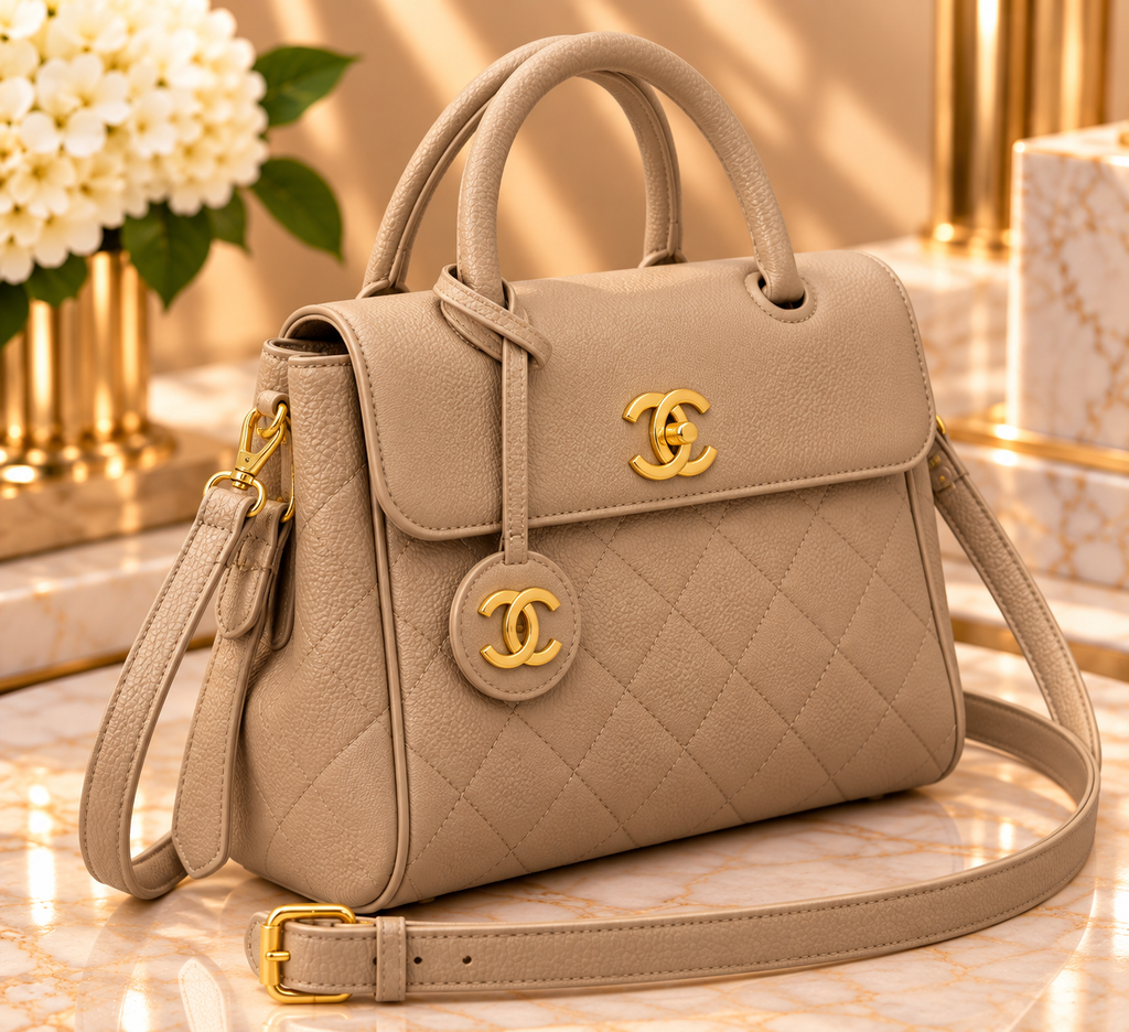 Quilted Top Handle Fashion Bag