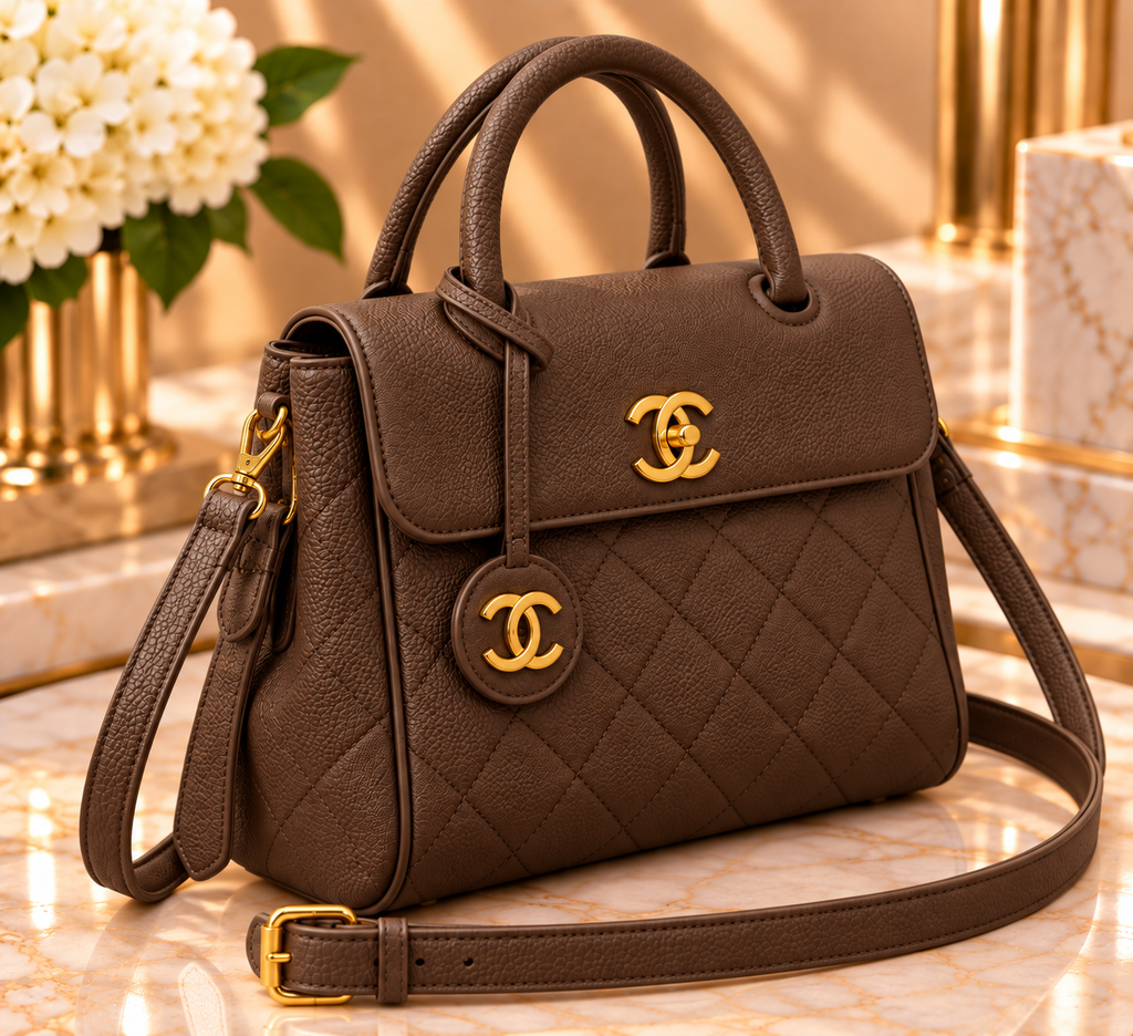 Quilted Top Handle Fashion Bag