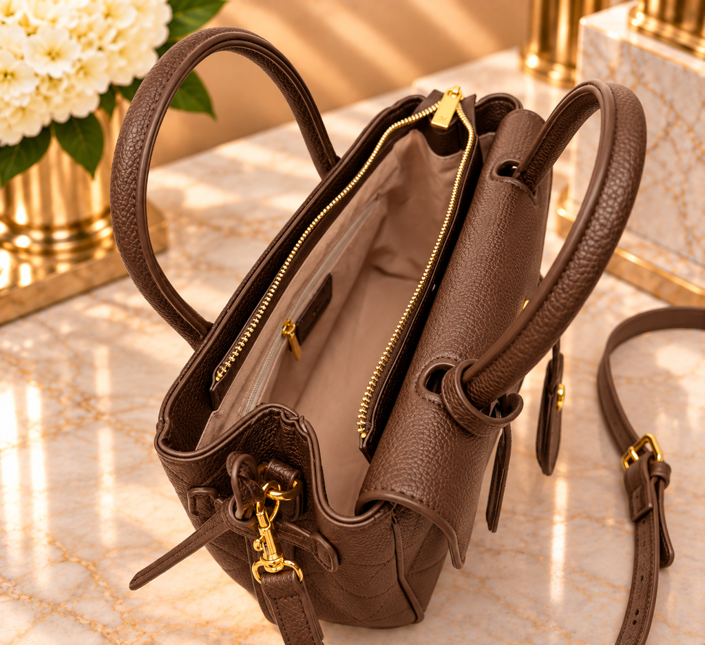Quilted Top Handle Fashion Bag