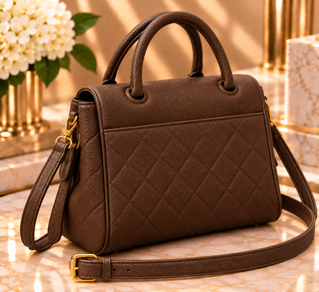 Quilted Top Handle Fashion Bag