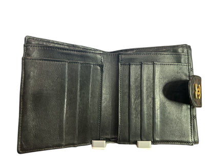 Chanel Black Leather compact wallet - Clairely Amazing